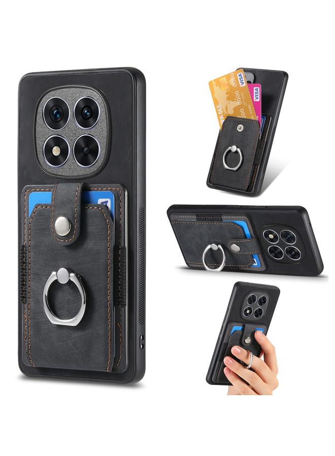 ForXiaomi Redmi Note 14 Pro+ 5G Retro Skin-feel Ring Card Wallet Phone Case