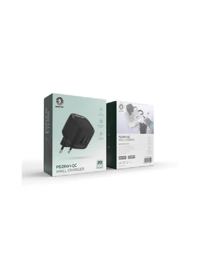 Green Lion Adapter Wall Charger Pd 20W + Qc Black - Image 3
