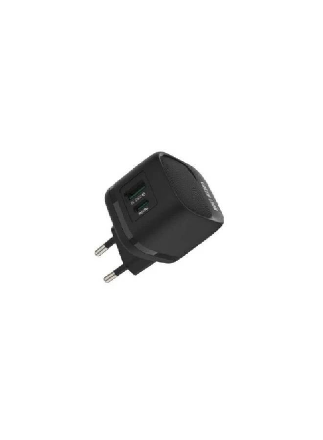 Green Lion Adapter Wall Charger Pd 20W + Qc Black - Image 1