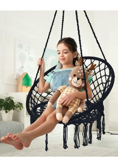 Living Swing Chair Outdoor Cotton Rope Tassel Indoor Macrame Swing Fashion Hammock Dormitory Round .  - Image 1