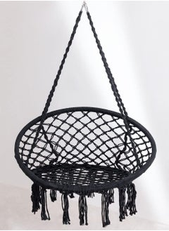 Living Swing Chair Outdoor Cotton Rope Tassel Indoor Macrame Swing Fashion Hammock Dormitory Round .  - Image 3