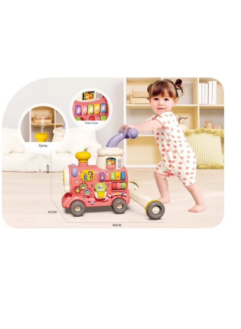 Bibi-inn Multi - Functional 3 in 1 Baby Walker Train  Plastic Iron Frame Lightweight for Travel New Baby Gift Featuring Toys for Kids' Walking - Image 2