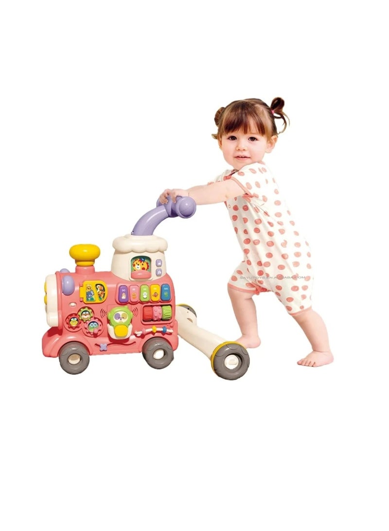 Bibi-inn Multi - Functional 3 in 1 Baby Walker Train  Plastic Iron Frame Lightweight for Travel New Baby Gift Featuring Toys for Kids' Walking - Image 1