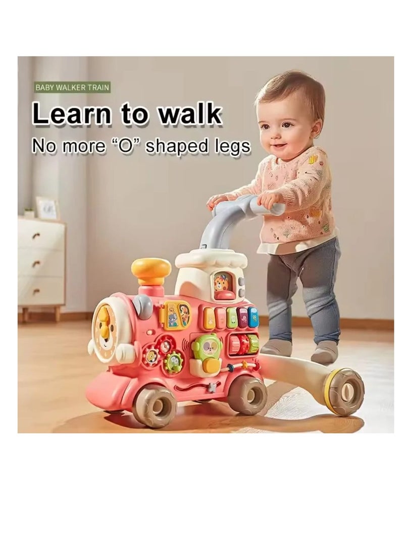 Bibi-inn Multi - Functional 3 in 1 Baby Walker Train  Plastic Iron Frame Lightweight for Travel New Baby Gift Featuring Toys for Kids' Walking - Image 3