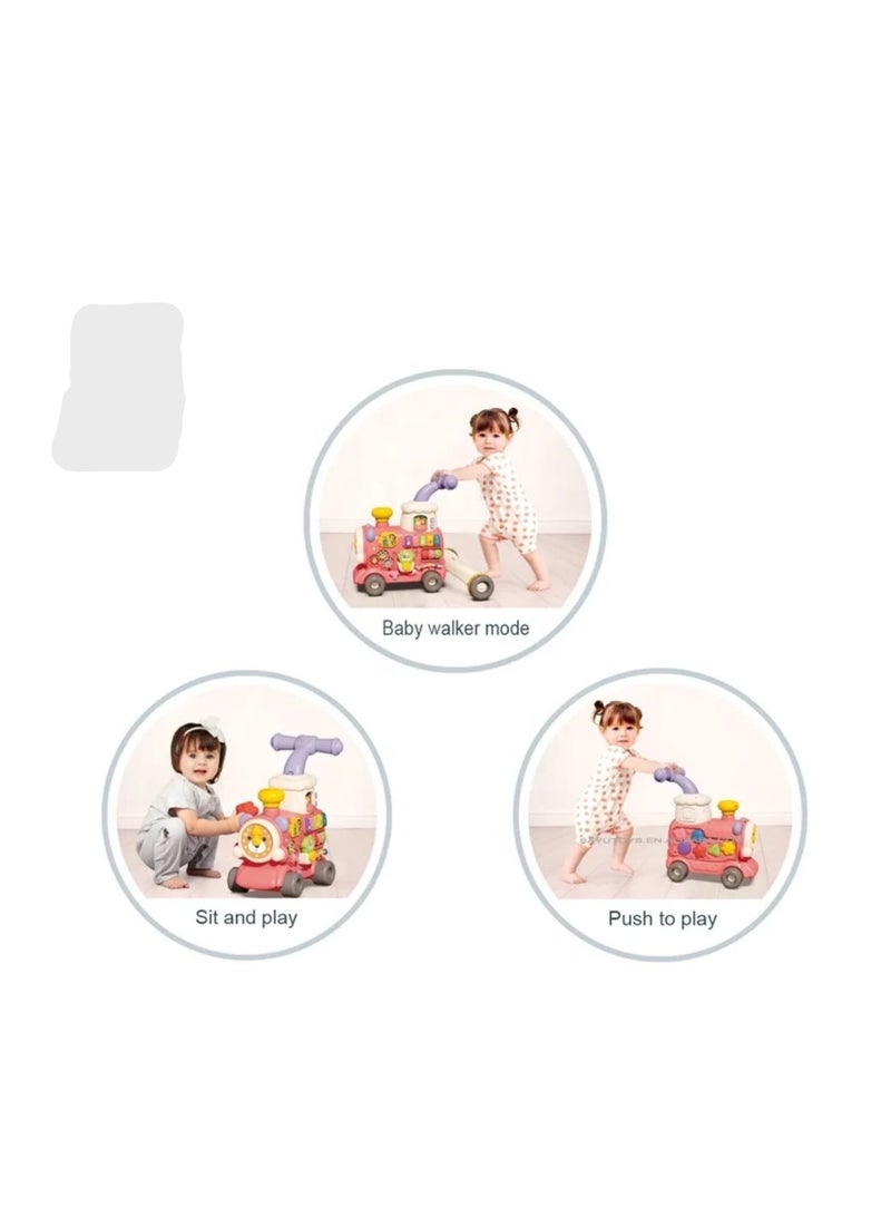 Bibi-inn Multi - Functional 3 in 1 Baby Walker Train  Plastic Iron Frame Lightweight for Travel New Baby Gift Featuring Toys for Kids' Walking - Image 4