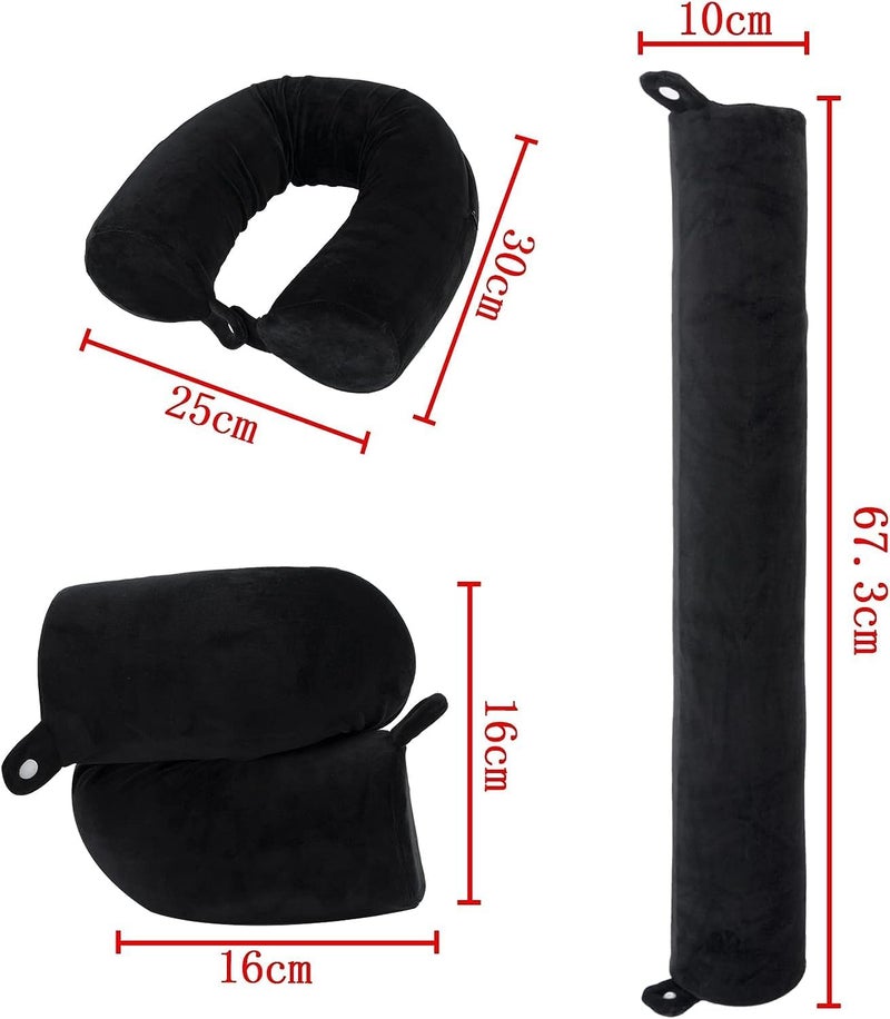 Shrevi Memory Foam Twist Travel Pillow Bendable Neck Pillow Flexible Cylindrical Bolster PillowPack of 1 Black - Image 2