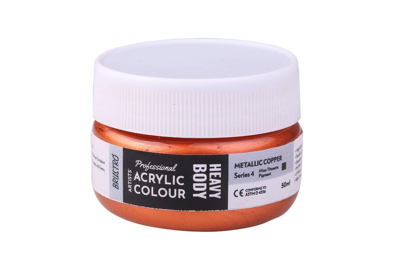 BRUSTRO Professional Artists _x0019_ Heavybody Acrylic Paint 50Ml Metallic Copper (Sr 4)