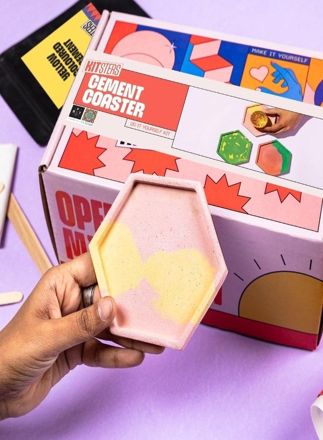 KITSTERS مجموعة كيتسترز لصنع قواعد أكواب من الإسمنت | إسمنت ملون - قالب سيليكون | هدية مثالية لأعياد الميلاد | ديكور للمنزل - المطبخ - المكتب | نشاط للأطفال والكبار | ورشة عمل فيديو تفصيلية مرفقة - Image 1