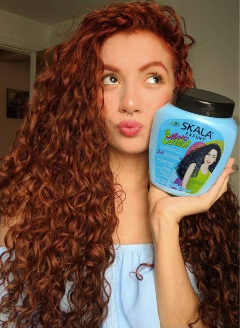 سكالا كريم معالج ومرطب 2 في 1 ميس كاتشوس من سكالا للشعر المجعد والمموج، كريم تصفيف الشعر، عبوة أكبر وزن 1000جرام - Image 5