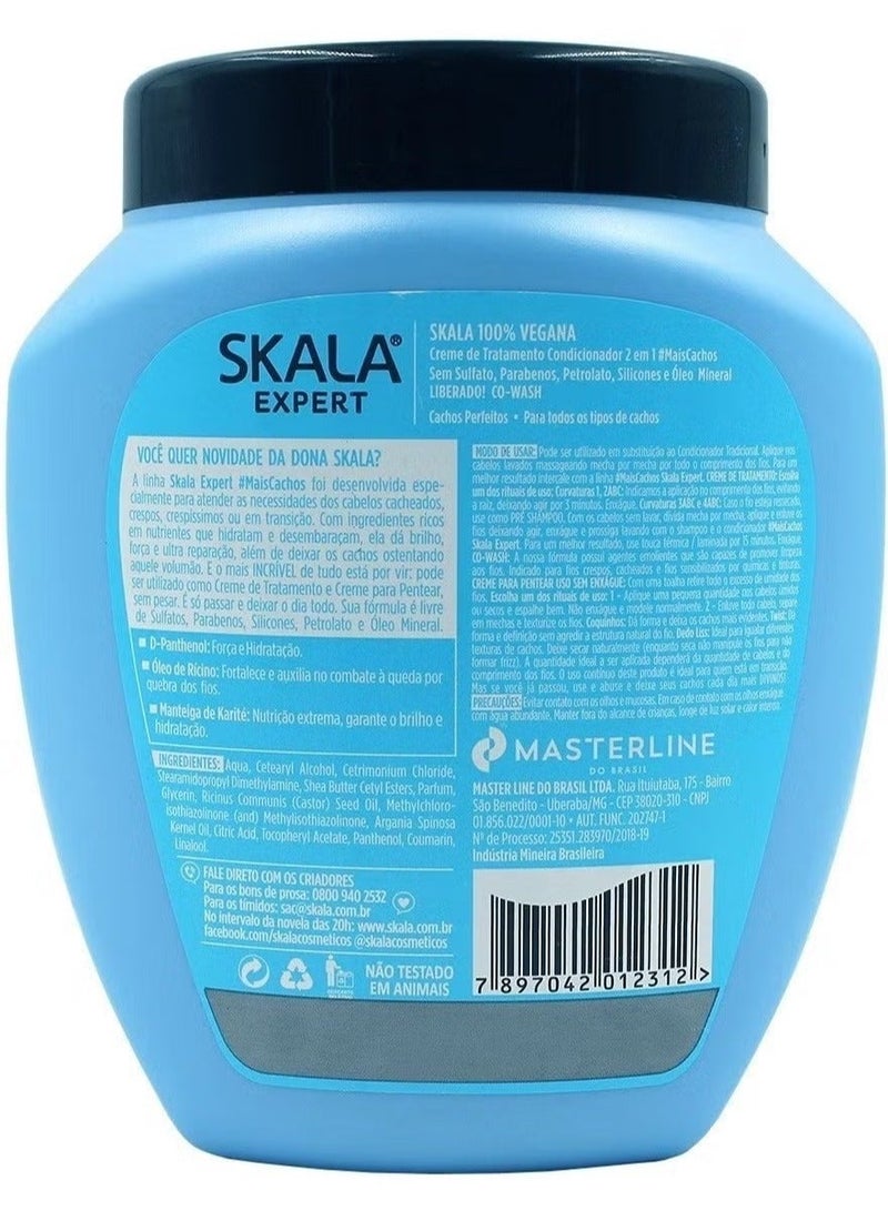 سكالا كريم معالج ومرطب 2 في 1 ميس كاتشوس من سكالا للشعر المجعد والمموج، كريم تصفيف الشعر، عبوة أكبر وزن 1000جرام - Image 2