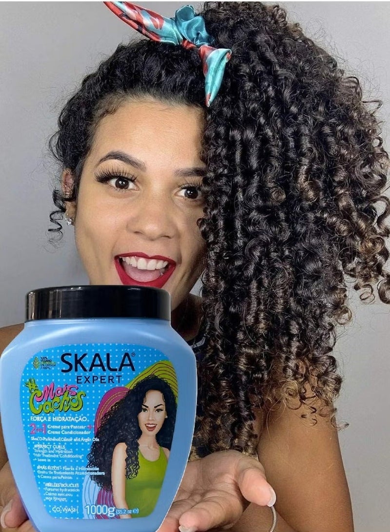 سكالا كريم معالج ومرطب 2 في 1 ميس كاتشوس من سكالا للشعر المجعد والمموج، كريم تصفيف الشعر، عبوة أكبر وزن 1000جرام - Image 4
