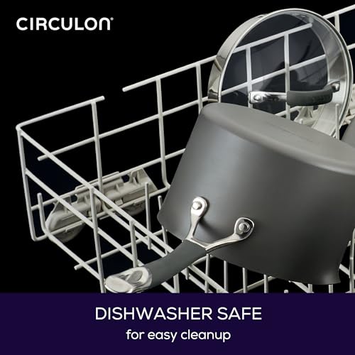 Circulon Radiance Deep Hard Anodized Nonstick Frying Pan /Skillet with Lid - 12 Inch, Gray - Image 5