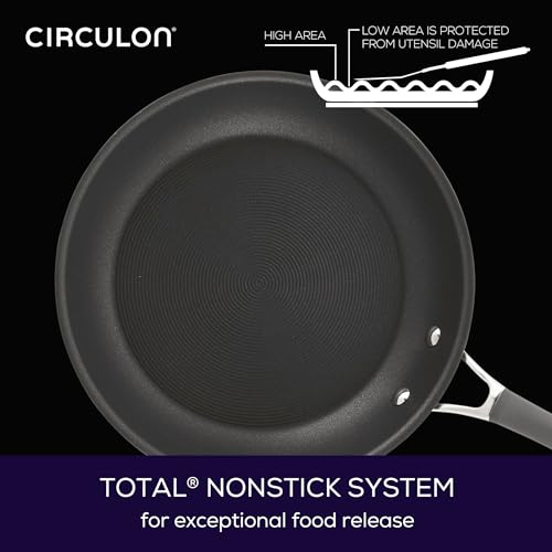 Circulon Radiance Deep Hard Anodized Nonstick Frying Pan /Skillet with Lid - 12 Inch, Gray - Image 4