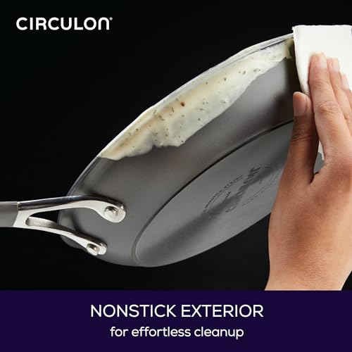Circulon Radiance Deep Hard Anodized Nonstick Frying Pan /Skillet with Lid - 12 Inch, Gray - Image 3
