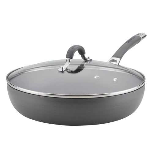 Circulon Radiance Deep Hard Anodized Nonstick Frying Pan /Skillet with Lid - 12 Inch, Gray - Image 1