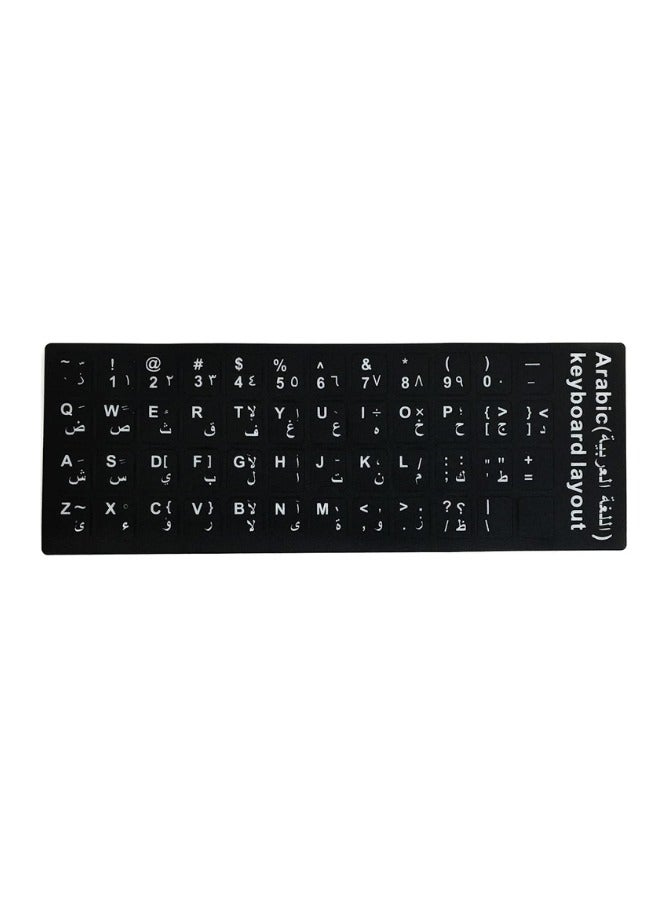 Arabic and English letters stickers for keyboard-stylish Arabic design, black background - Image 1