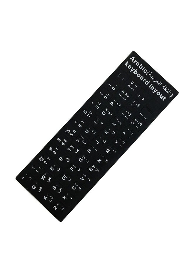 Arabic and English letters stickers for keyboard-stylish Arabic design, black background - Image 2