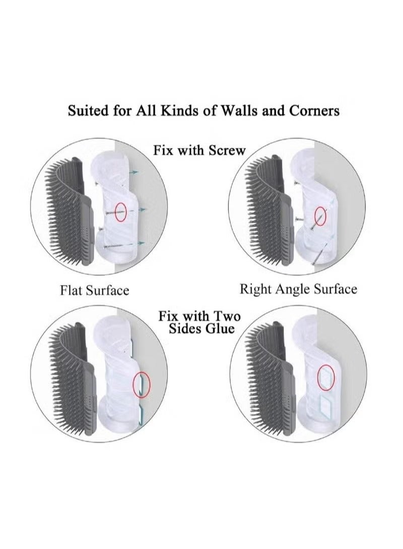OMEVE Cat Corner Brush, 2 Pack Cat Self Groomer Wall Corner Brushes for Indoor Cats, Soft Pet Self Grooming Brushes Corner Scratcher Massage Combs for Long & Short Fur Cats Dogs Kitten Puppy - Image 3
