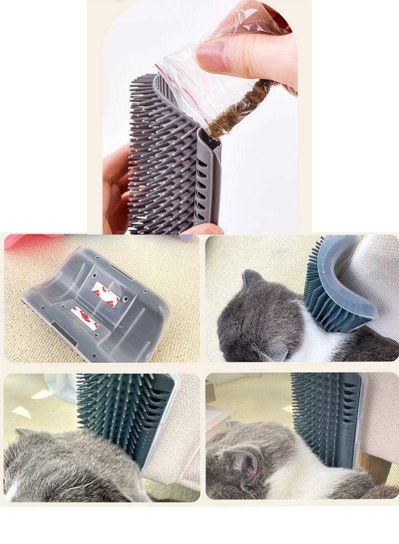 OMEVE Cat Corner Brush, 2 Pack Cat Self Groomer Wall Corner Brushes for Indoor Cats, Soft Pet Self Grooming Brushes Corner Scratcher Massage Combs for Long & Short Fur Cats Dogs Kitten Puppy - Image 5