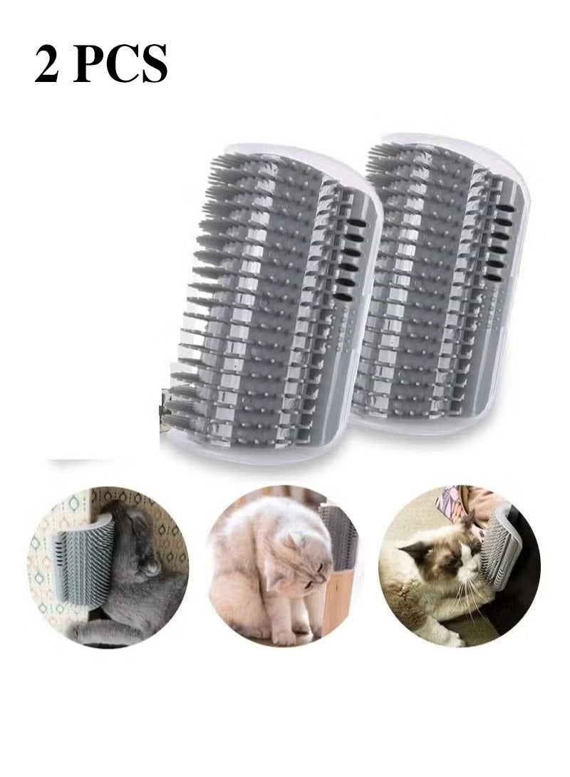 OMEVE Cat Corner Brush, 2 Pack Cat Self Groomer Wall Corner Brushes for Indoor Cats, Soft Pet Self Grooming Brushes Corner Scratcher Massage Combs for Long & Short Fur Cats Dogs Kitten Puppy - Image 1