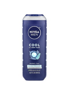 Nivea Nivea, Men, Cool 3 in 1 Body Wash, Menthol & Yuzu, 16.9 fl oz (500 ml)  - Image 1