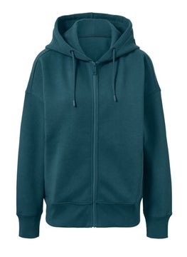 Tchibo Women Sportswear Fit Full Zip Long Sleeve Training Sweatshirts, Teal Green  - Image 2