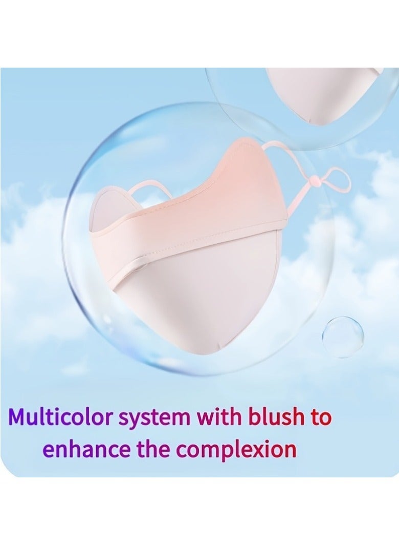Gradient Blush Sunscreen Mask for Women, UV Protection Full Face Cover, Thin Summer Eye And Face Shield. - Image 4