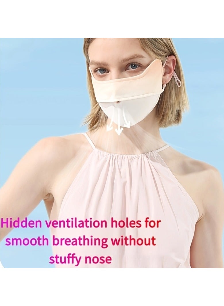 Gradient Blush Sunscreen Mask for Women, UV Protection Full Face Cover, Thin Summer Eye And Face Shield. - Image 5