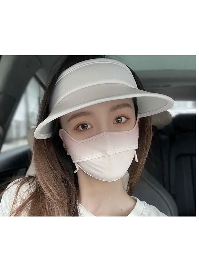 Gradient Blush Sunscreen Mask for Women, UV Protection Full Face Cover, Thin Summer Eye And Face Shield. - Image 2