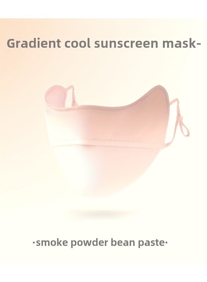 Gradient Blush Sunscreen Mask for Women, UV Protection Full Face Cover, Thin Summer Eye And Face Shield. - Image 1