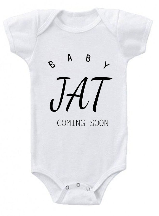 American Apple Baby Bodysuits Newborn Romper Half Sleeve Envelope Neck Cotton Blend Cute Outfit Rompers For Baby Boy Girl Rompers (9-12 Months, Baby Jat Coming Soon) - Image 1