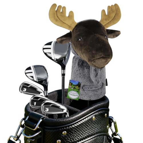 Scott Edward Moose Golf Club Cover Fit Well for Driver Wood Golf Club Funny Cute Animal Design Soft Functional Golf Headcover Stylish Protection for Your Clubs for Men and Women - Image 1