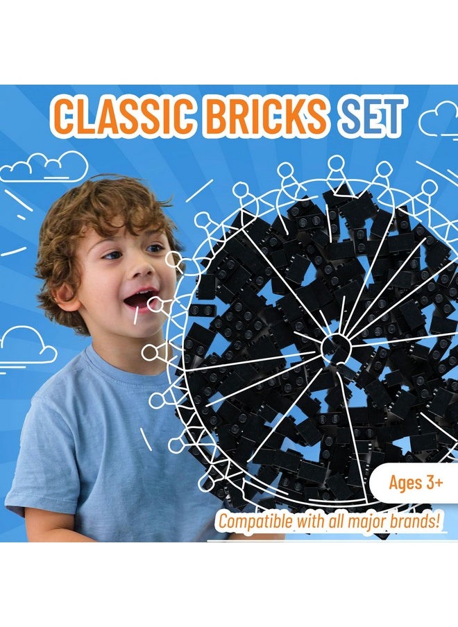 Strictly Briks Strictly Briks Compatible with Lego Classic Bricks Starter Kit, Black, 192 Pieces, 1x2 Inches, Building Creative Play Gift Set for Ages 3 and Up, 100% Compatible with All Major Brick Brands  - Image 2