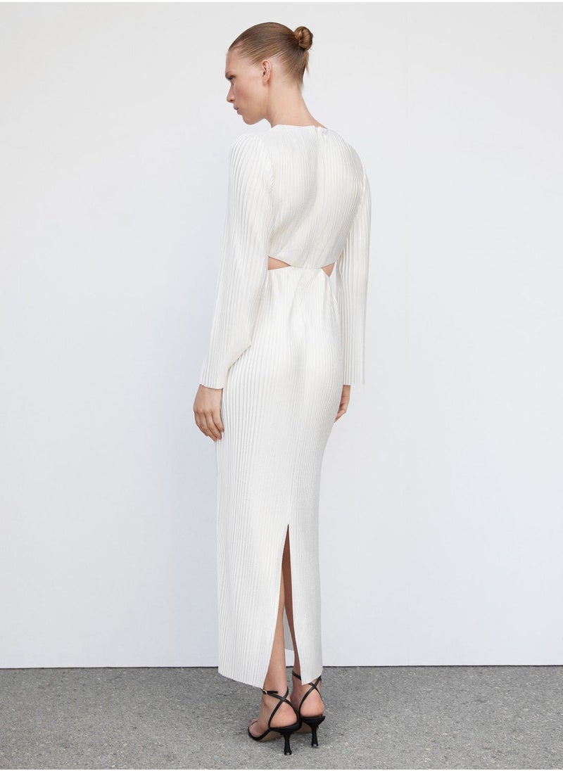 MANGO - Ribbed Cut Out Dress - Image 1