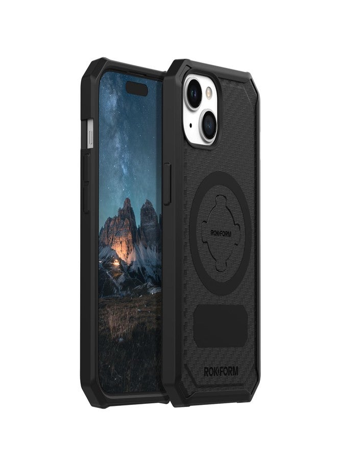 Rokform - iPhone 15 Case, Heavy Duty Series, Magnetic, iPhone 15 Case with RokLock Rotating Lock, Drop Tested Armor (Black) - Image 1