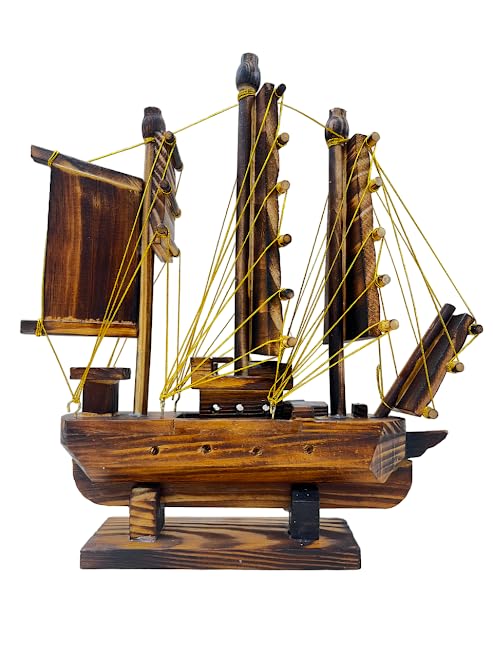 Cottage Handicraft Wooden Marine Nautical Sailing Boat Ship Ornament Nautical Sailing Ship Showpiece for Home Decor Office Table Decorative Item  - Image 5