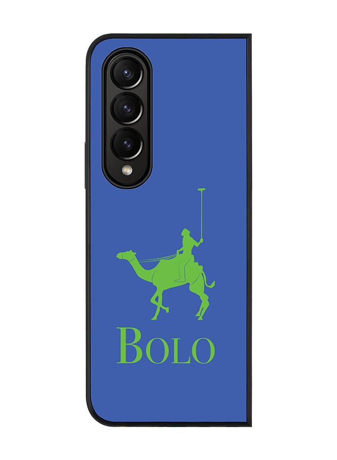 Stylizedd Rugged Black edge case for Samsung Galaxy Z Fold4 Slim fit Soft Case Flexible Rubber Edges Anti Drop TPU Gel Thin Cover - BOLO Blue - Image 1