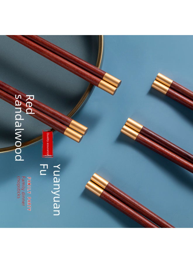 Redwood Chopsticks Round Top Fortune Design For Home Use Trendy Chinese Style Tableware Community Gift Quick Delivery-Color:(Single And Double Without Packaging) Chicken Wing Wood  - Image 3