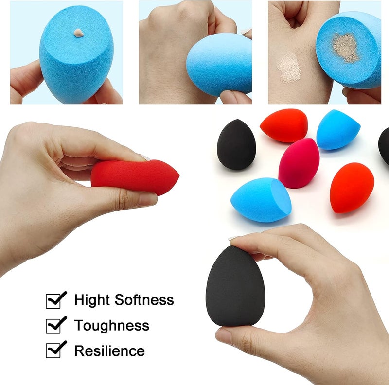 Scartink Makeup Sponge Holder Set,Beauty Blender Storage Drying Rack and Cute Silicon Sponge Carrying Travel Case with 4 Pieces Makeup Sponge Egg for Liquid and Powder - Image 5