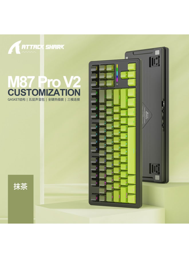 Attack Shark M87prov2 Three-mode Rgb Lighting Wireless Bluetooth Mechanical Keyboard Customized Hot-swappable Side-engraved Keyboard