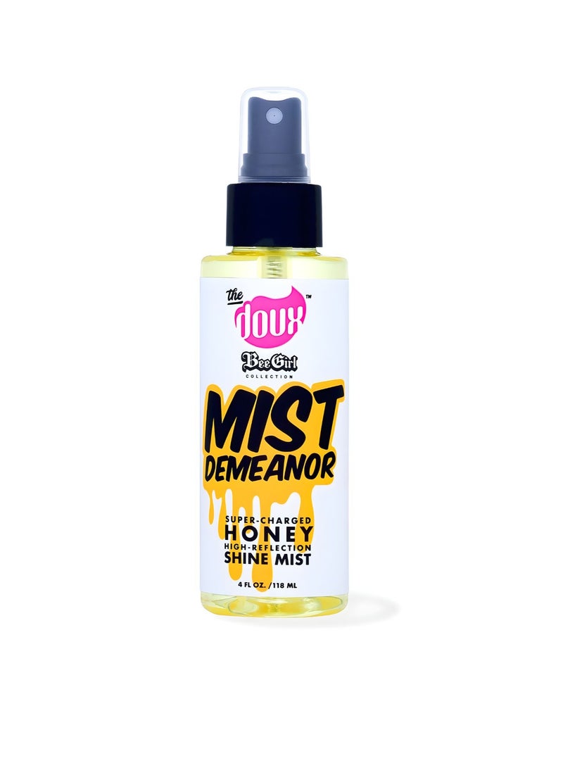 THE DOUX beegirl mist demeanor honey shine mist lightweight hair shine spray for frizz control & glossy finish (4 fl oz.) - Image 1