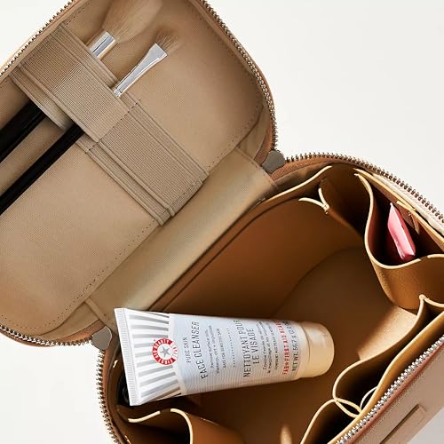 ETOILE - Mini Vanity Case Beige - Stylish Travel Makeup Bag Organizer With Removable Dividers - Image 3