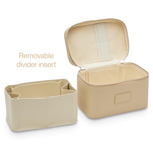 ETOILE - Mini Vanity Case Beige - Stylish Travel Makeup Bag Organizer With Removable Dividers - Image 4