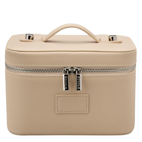 ETOILE - Mini Vanity Case Beige - Stylish Travel Makeup Bag Organizer With Removable Dividers - Image 1
