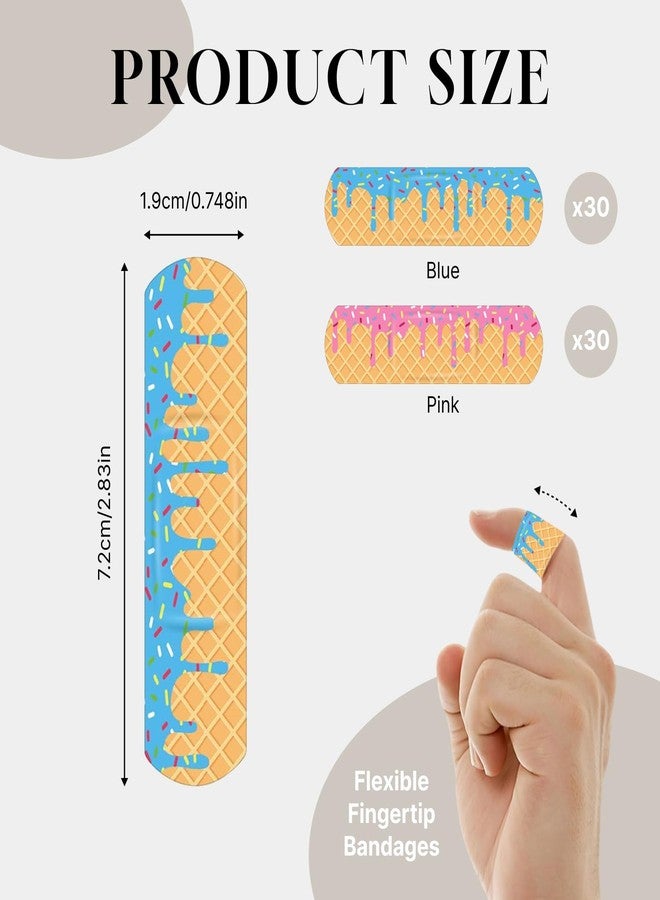 BBWhale 60Pcs Ice Cream Drip Baseball Bandaids Kids, Waterproof Breathable PE Adhesive Bandage for Minor Wound Care, Hypoallergenic Latex Free First Aid for Boys Girls Children - Image 2