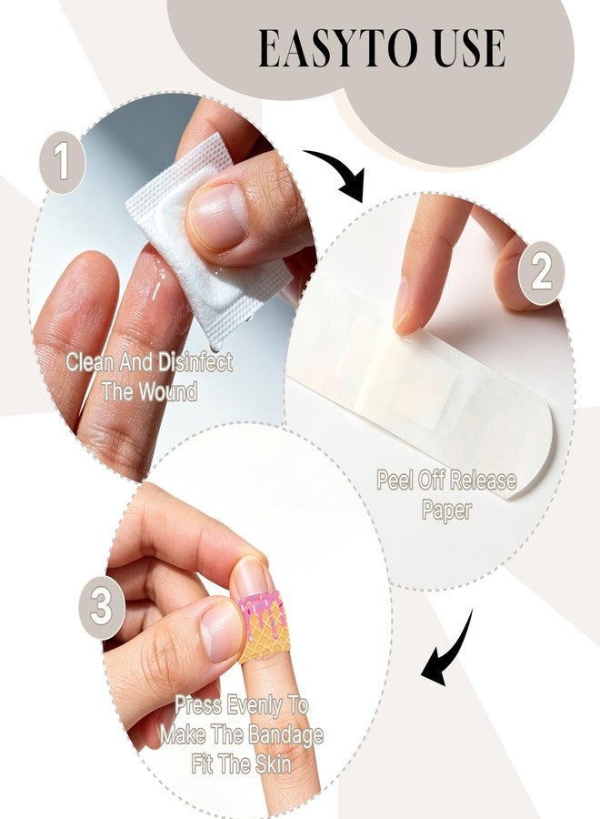 BBWhale 60Pcs Ice Cream Drip Baseball Bandaids Kids, Waterproof Breathable PE Adhesive Bandage for Minor Wound Care, Hypoallergenic Latex Free First Aid for Boys Girls Children - Image 4
