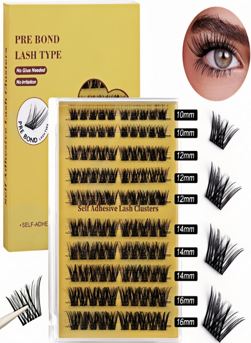 كيفن رموش ذاتية اللصق ذات مظهر طبيعي، لا تحتاج إلى صمغ، مجموعة رموش مع ملقط مجموعة رموش، 100 قطعة من الرموش ذاتية اللصق قابلة لإعادة الاستخدام للمبتدئين، وصلات رموش ذاتية الصنع للاستخدام المنزلي - Image 2