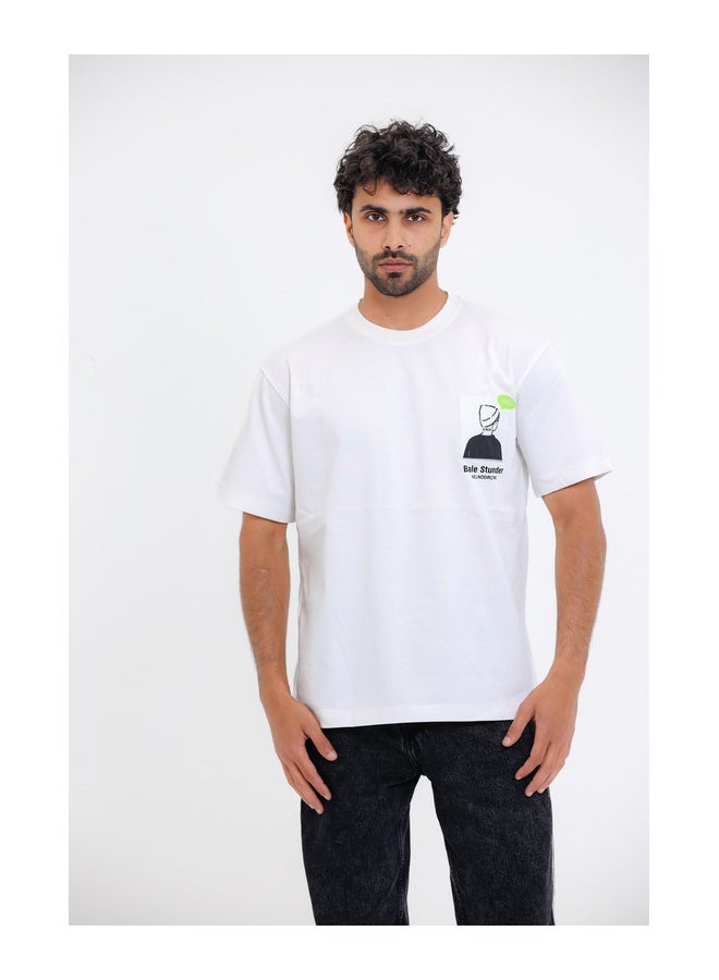 WHITE RABBIT "Bale Stunder" Printed White T-Shirt - Image 1