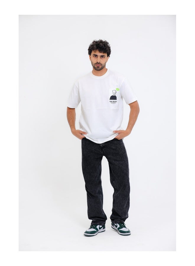 WHITE RABBIT "Bale Stunder" Printed White T-Shirt - Image 5