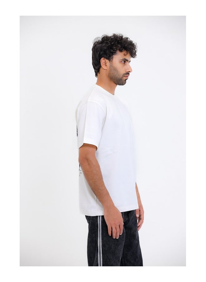 WHITE RABBIT "Bale Stunder" Printed White T-Shirt - Image 4